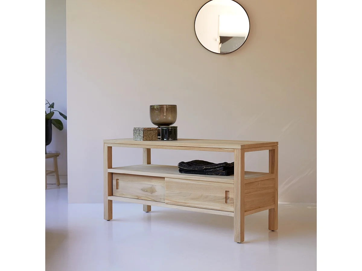 Mobile porta TV in Teak naturale 100 cm