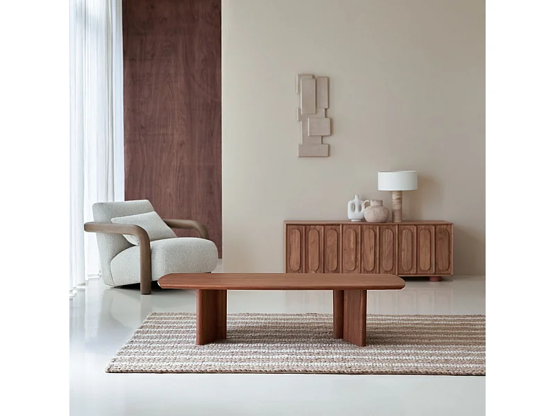 Tavolino in legno di acacia da 140 x 60 cm Suzanne