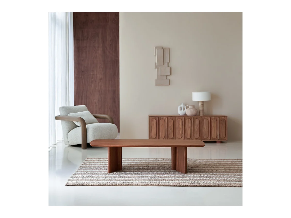 Table basse en bois d'acacia 140x60 Suzanne