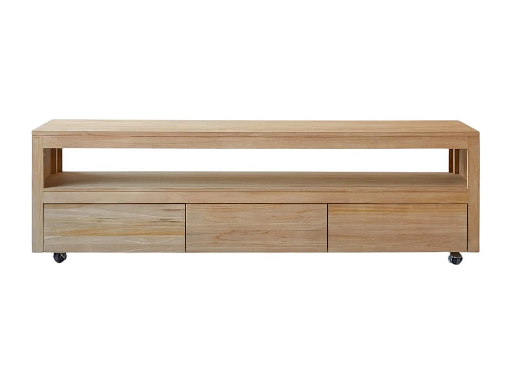 TV Schrank aus Teak auf praktischen Rollen 180cm Anoa Massivholz Tikamoon