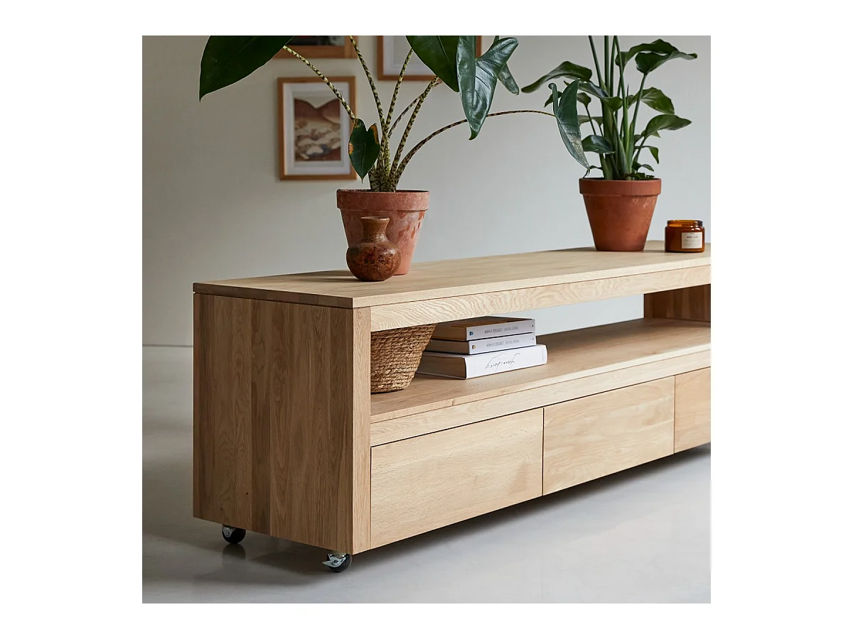 Mobile TV in legno di quercia senza nodi 180 Anoa