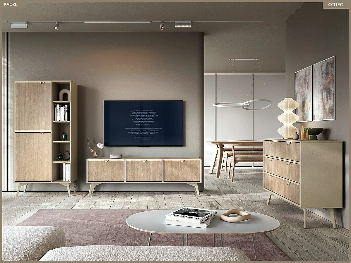 Meuble TV - L.158 x H.52 x P.38 cm - KAORI