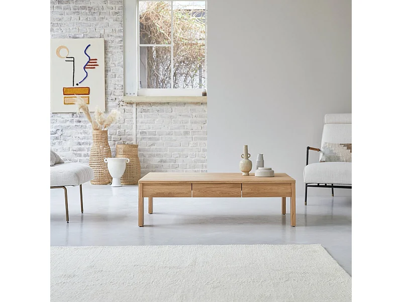 Couchtisch Eden aus massivem Eichenholz 120x80