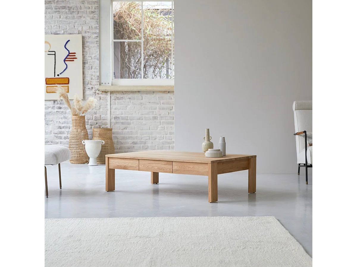 Tavolino basso in rovere massello 120x80 Eden