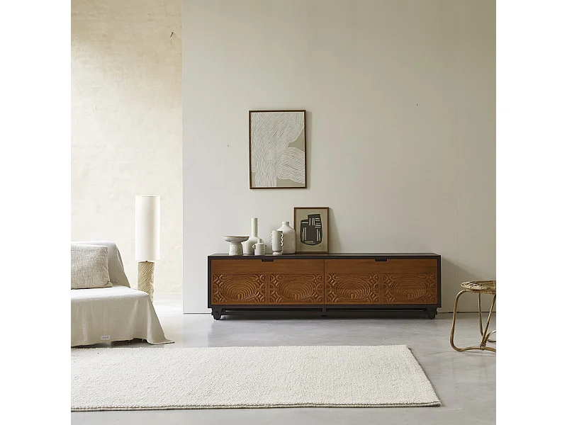 Porta tv in mogano massello 200 Frida