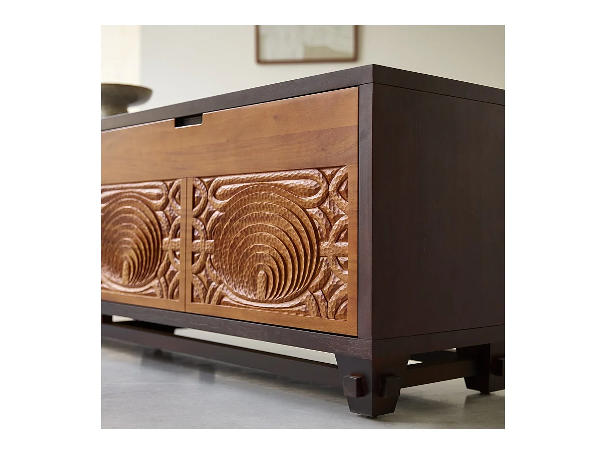 Meuble tv en bois d'acajou massif 200 Frida