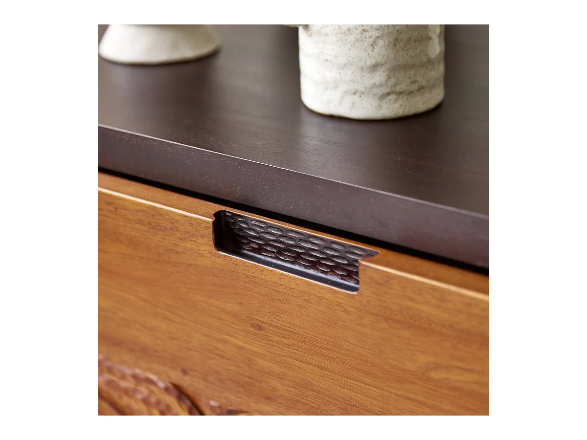 Meuble tv en bois d'acajou massif 200 Frida