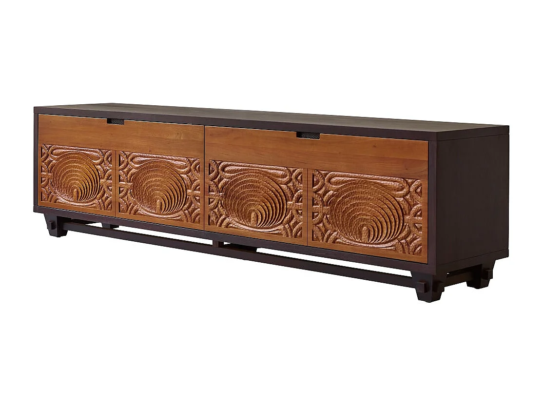 Meuble tv en bois d'acajou massif 200 Frida