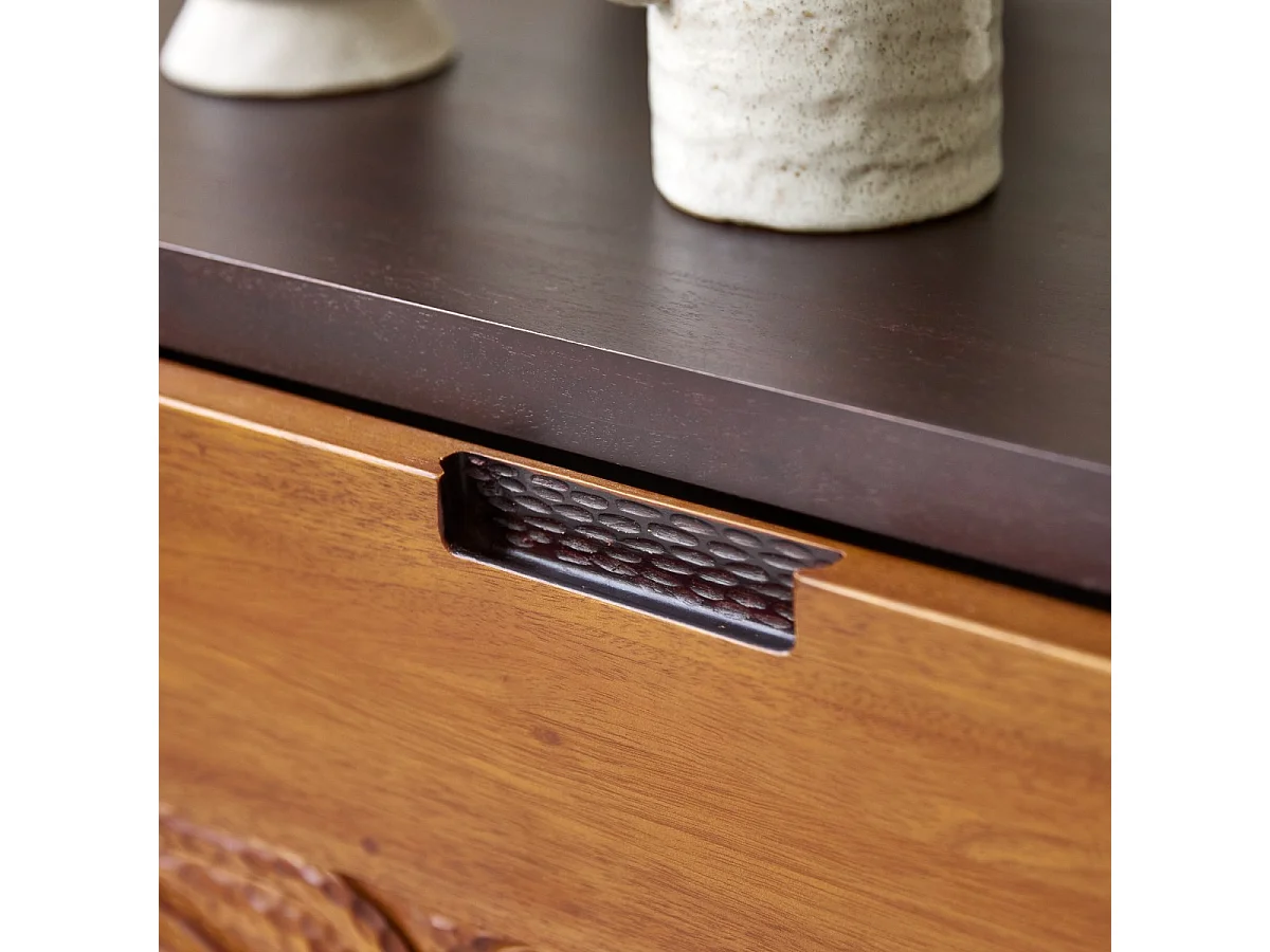 Meuble tv en bois d'acajou massif 200 Frida