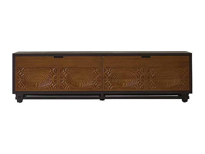 Meuble tv en bois d'acajou massif 200 Frida