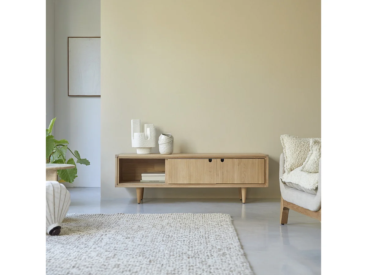 Meuble TV en bois de chêne 140 Jonàk