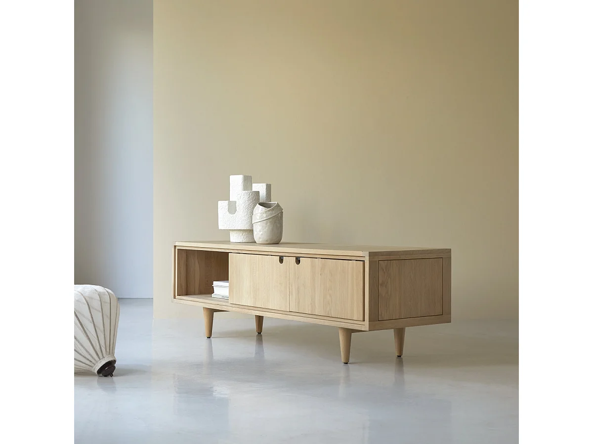 Meuble TV en bois de chêne 140 Jonàk