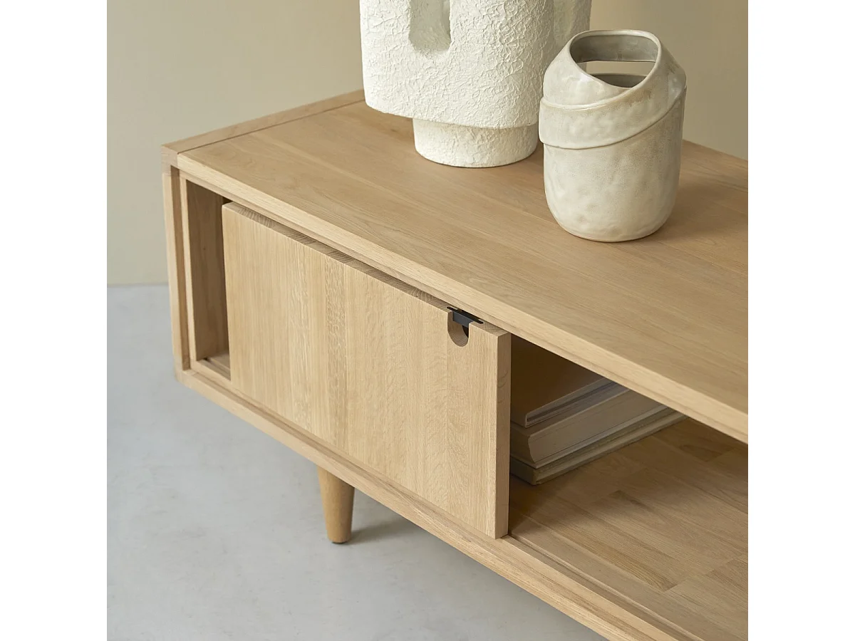 Meuble TV en bois de chêne 140 Jonàk