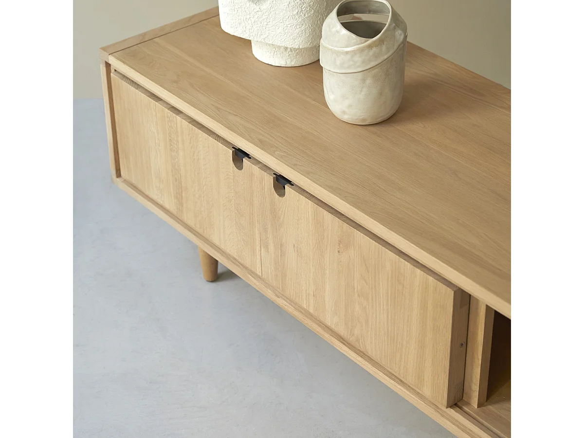 Meuble TV en bois de chêne 140 Jonàk