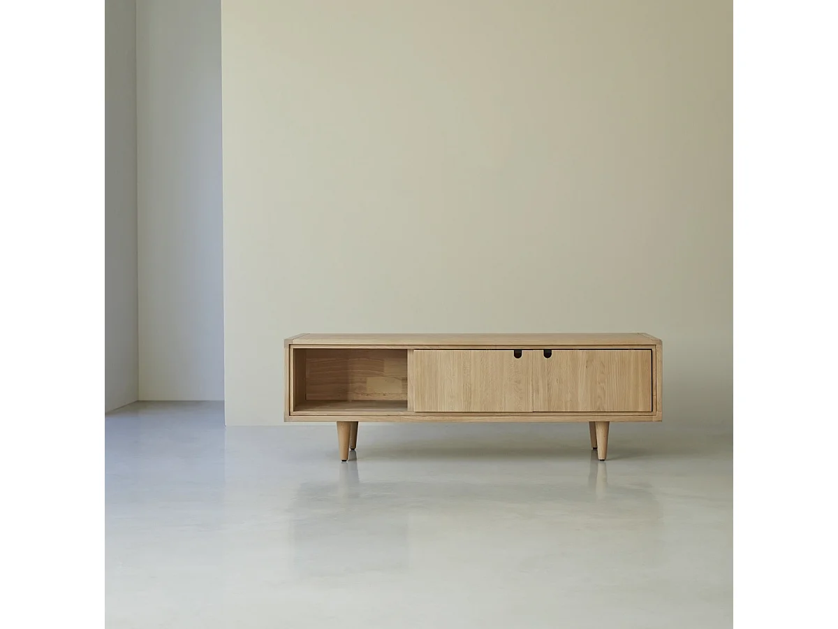 Meuble TV en bois de chêne 140 Jonàk