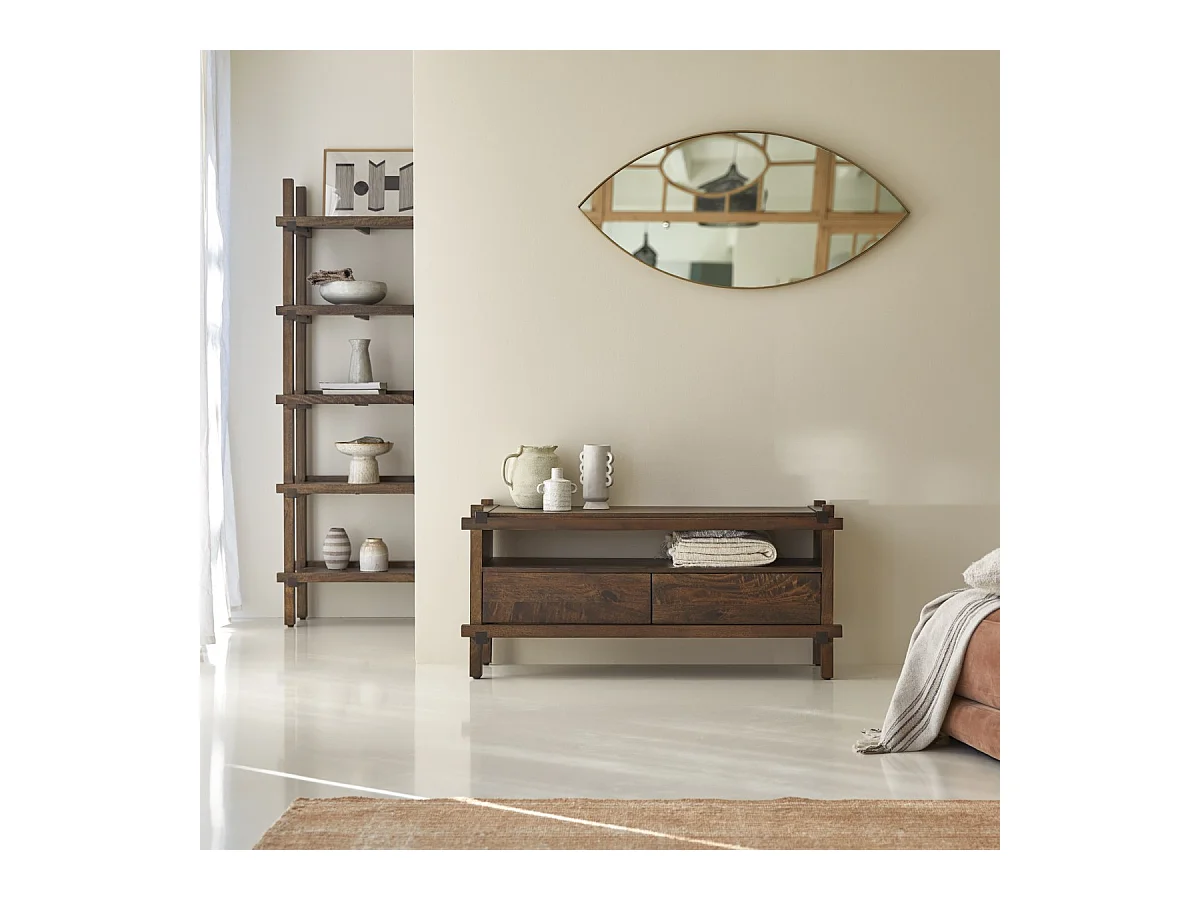 Mobile TV a 2 cassetti in legno di mango Arko