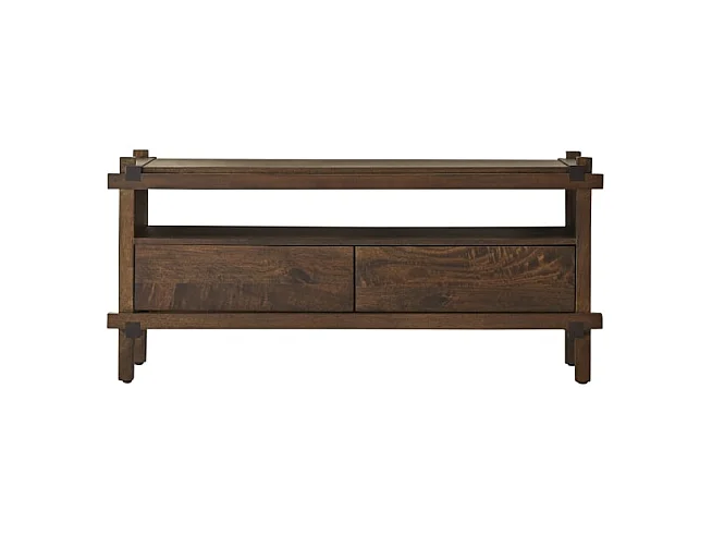 Mobile TV a 2 cassetti in legno di mango Arko