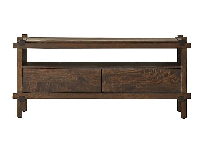 Mobile TV a 2 cassetti in legno di mango Arko