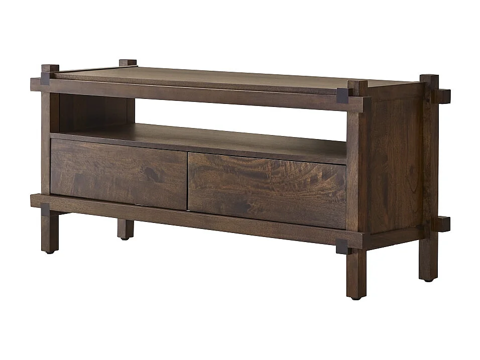 Mobile TV a 2 cassetti in legno di mango Arko