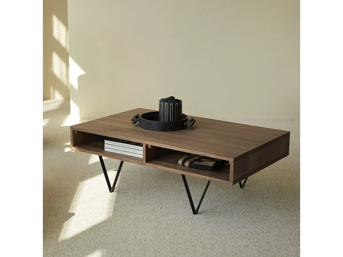 Tavolo basso in legno di noce 115x70 Metric