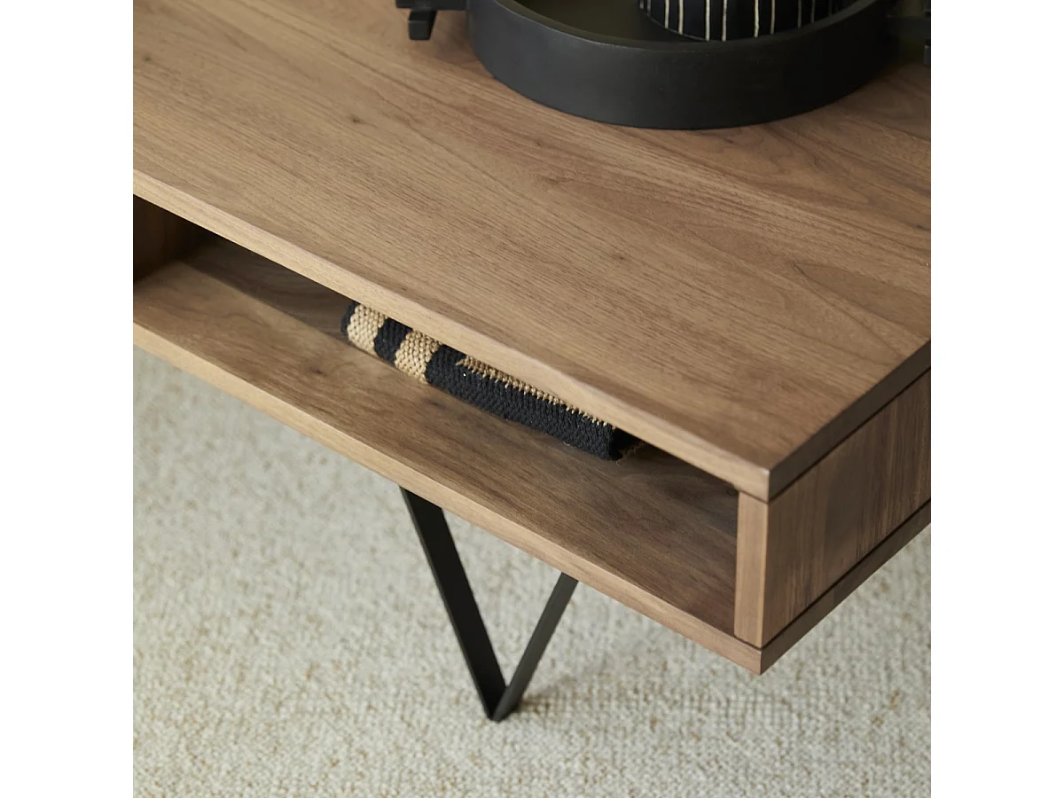 Tavolo basso in legno di noce 115x70 Metric