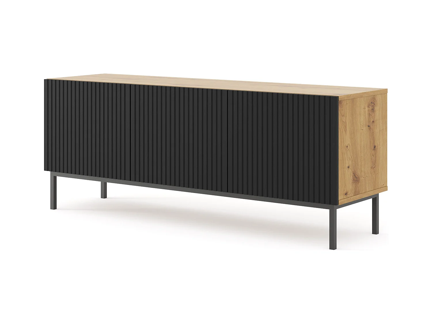 TV-kast Ravenna B 150 cm van 3D-gefreesd MDF met een elegant frame