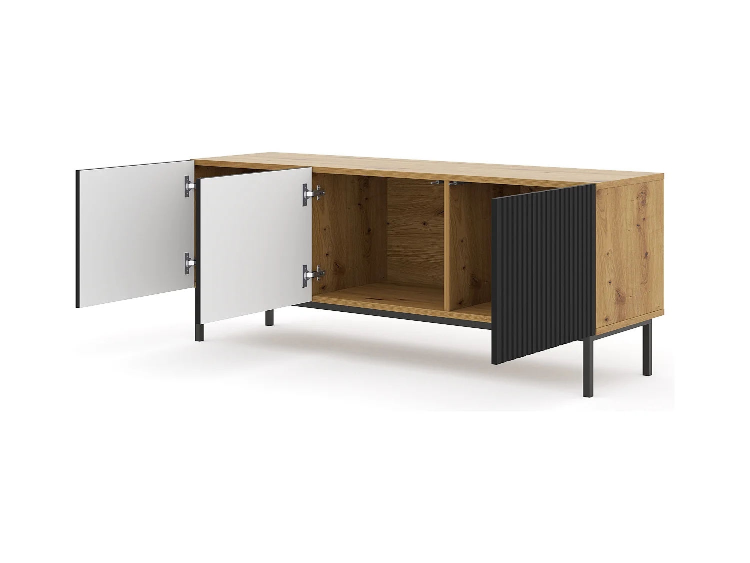 TV-kast Ravenna B 150 cm van 3D-gefreesd MDF met een elegant frame