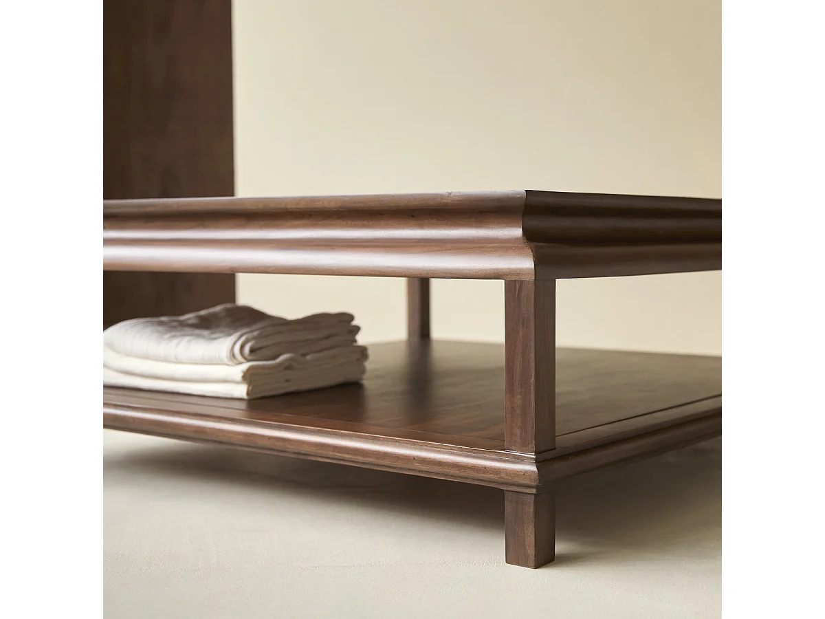 Quadratischer Couchtisch aus massivem Akazienholz 103 cm Achille