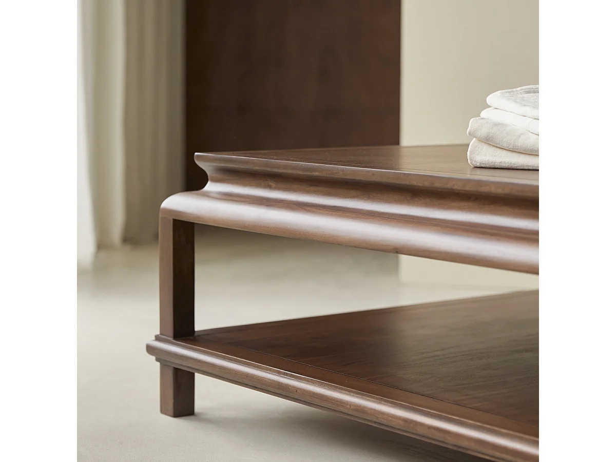 Quadratischer Couchtisch aus massivem Akazienholz 103 cm Achille