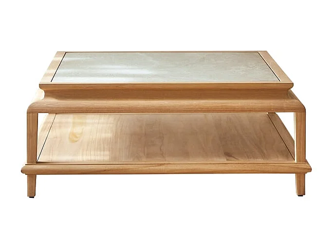 Quadratischer Couchtisch Achille aus Teakholz 104