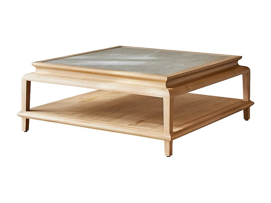 Quadratischer Couchtisch Achille aus Teakholz 104