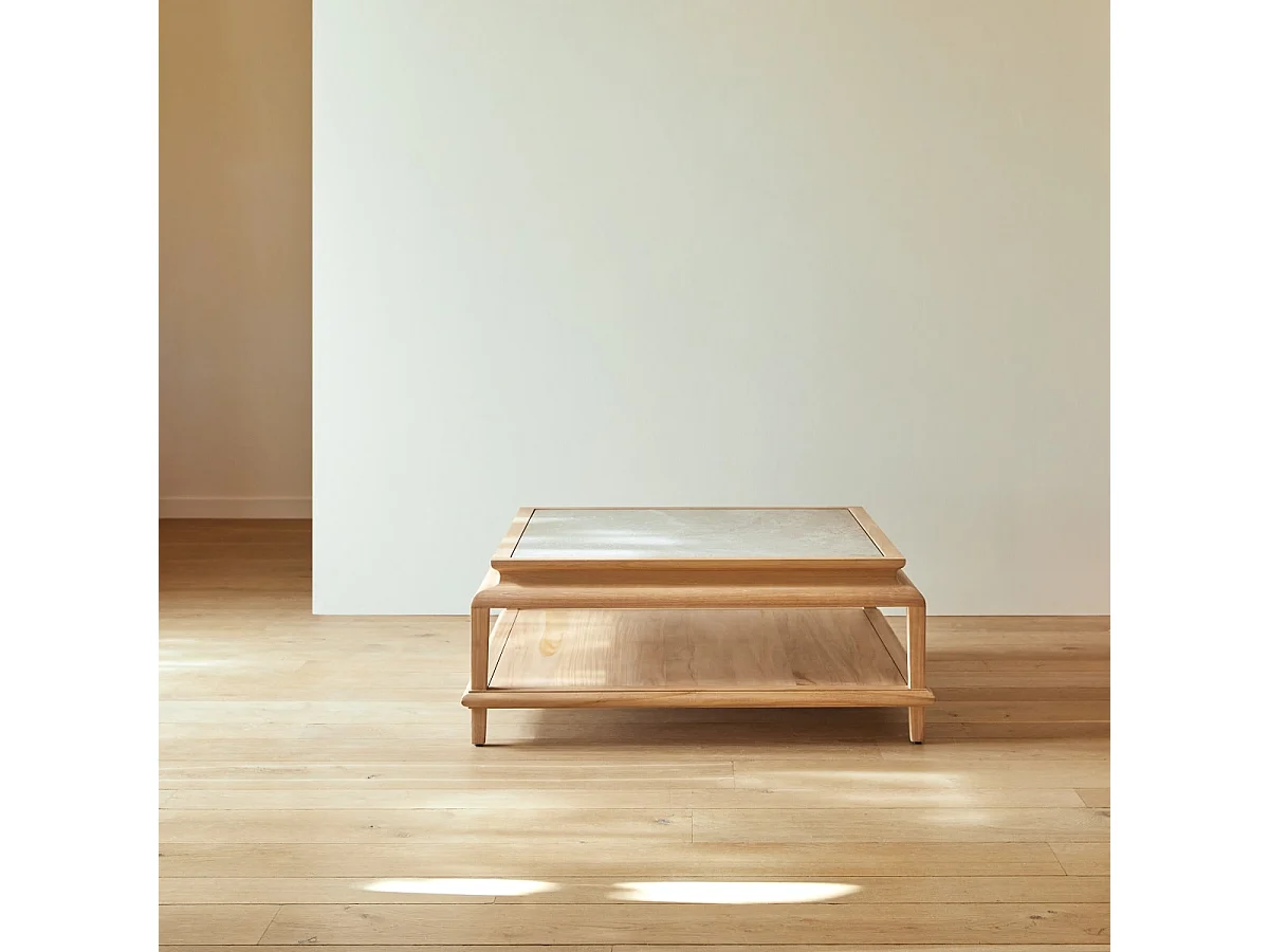 Quadratischer Couchtisch Achille aus Teakholz 104