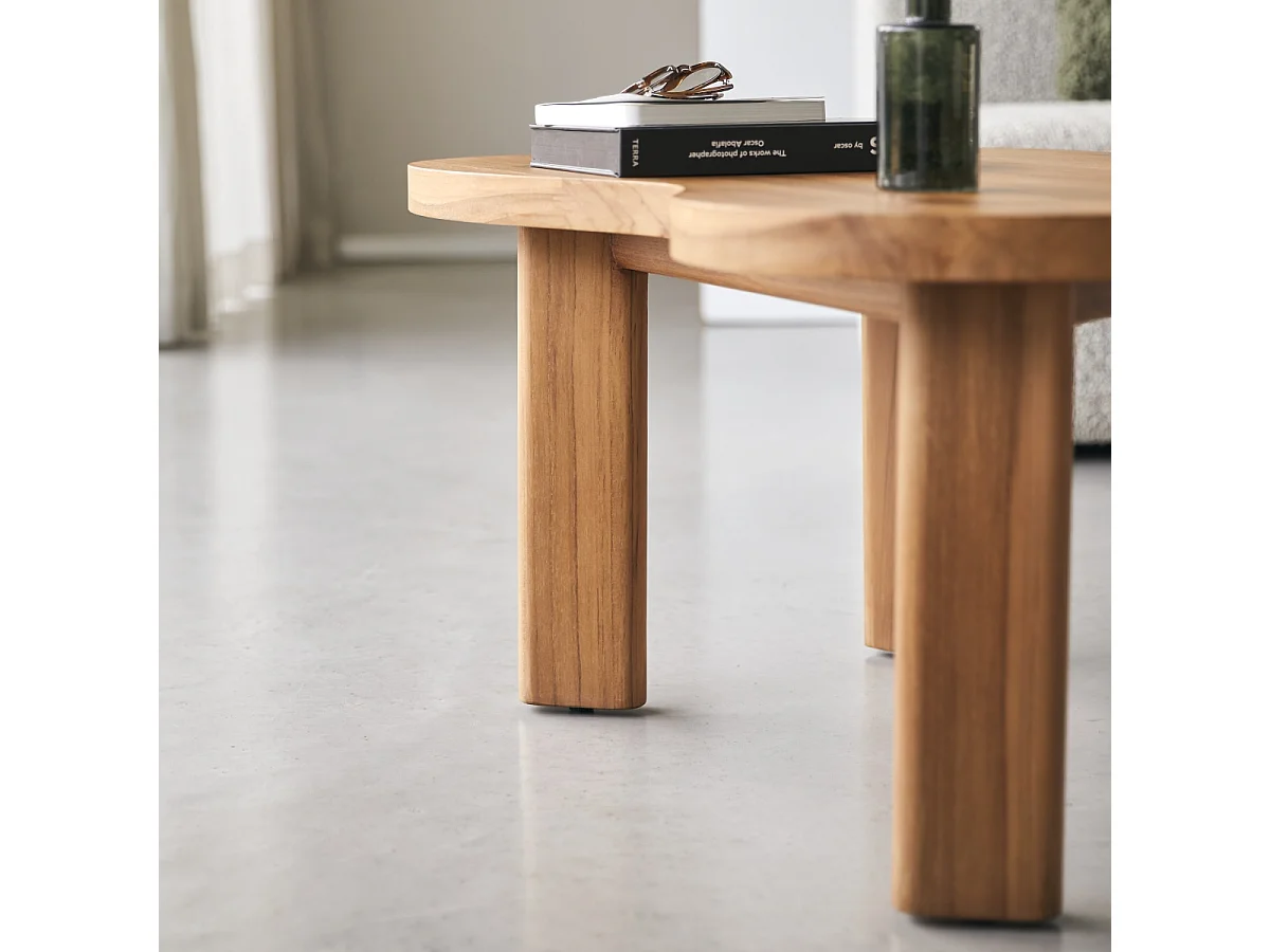 Tavolino in legno di teak 90x60 Lothaire