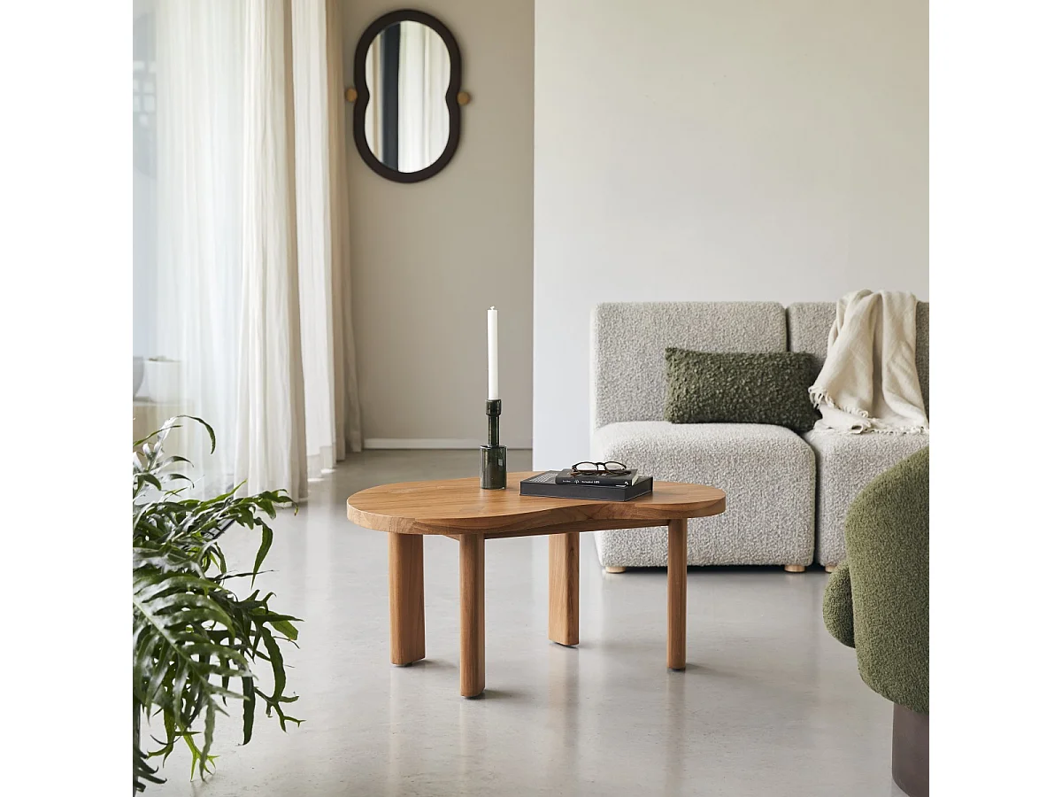 Tavolino in legno di teak 90x60 Lothaire
