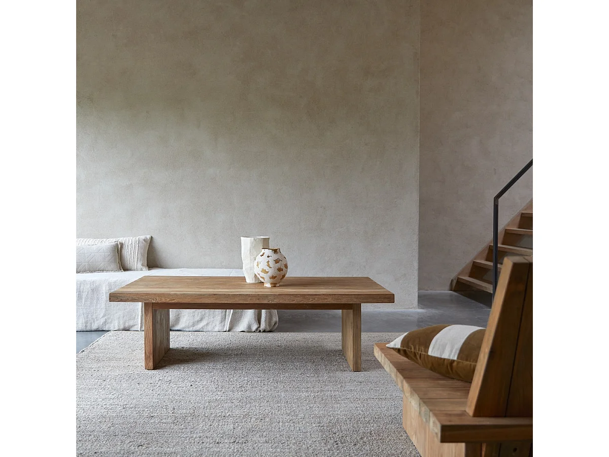 Couchtisch Joaquin aus massivem, recyceltem Teakholz 150 x 80