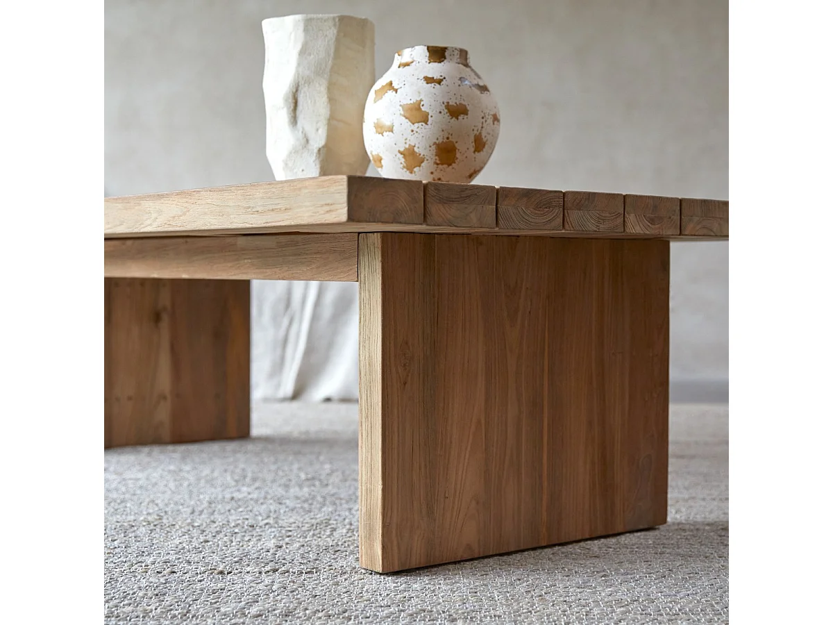 Couchtisch Joaquin aus massivem, recyceltem Teakholz 150 x 80