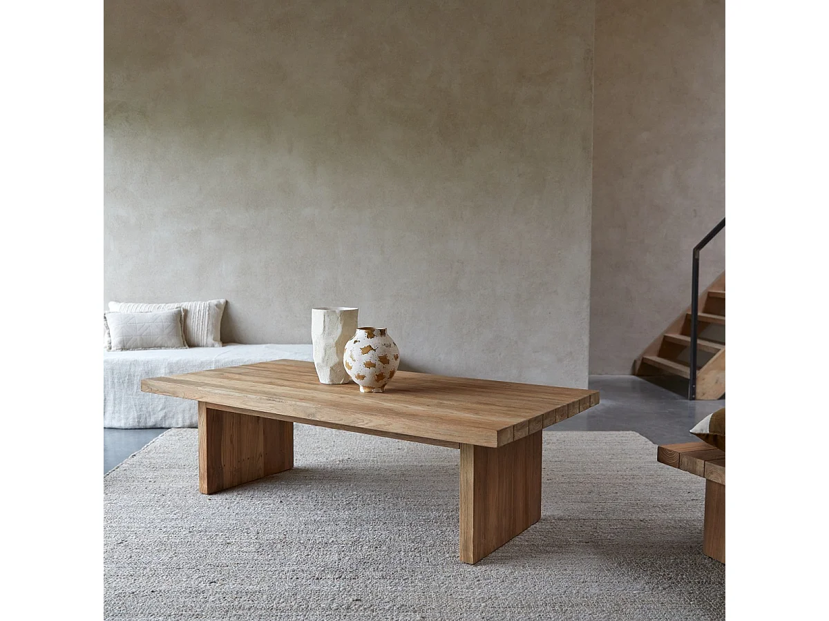 Couchtisch Joaquin aus massivem, recyceltem Teakholz 150 x 80