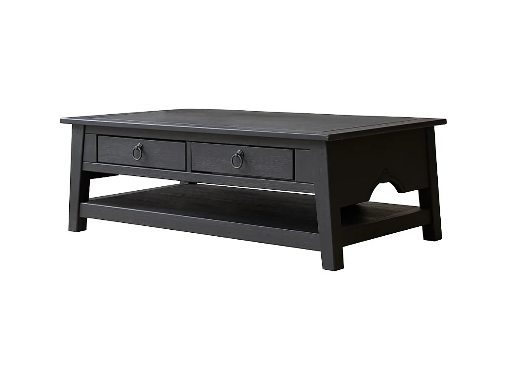 Couchtisch aus Kiefer massiv Thaki black 100 × 60