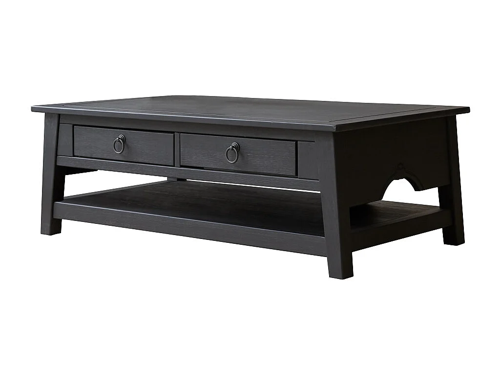 Table basse en pin massif 100x60 Thaki black