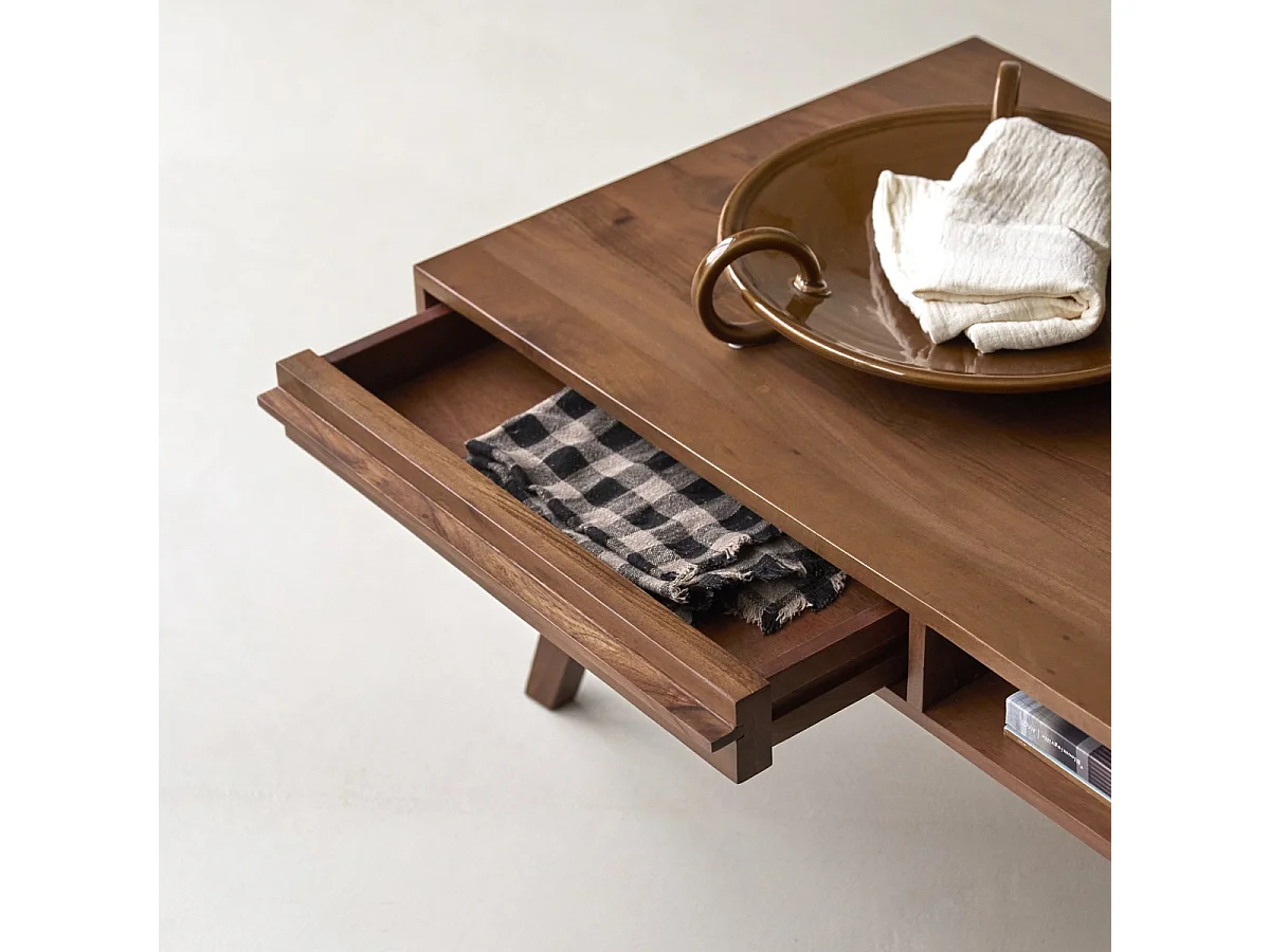 Table basse en acacia massif Niels 115 cm