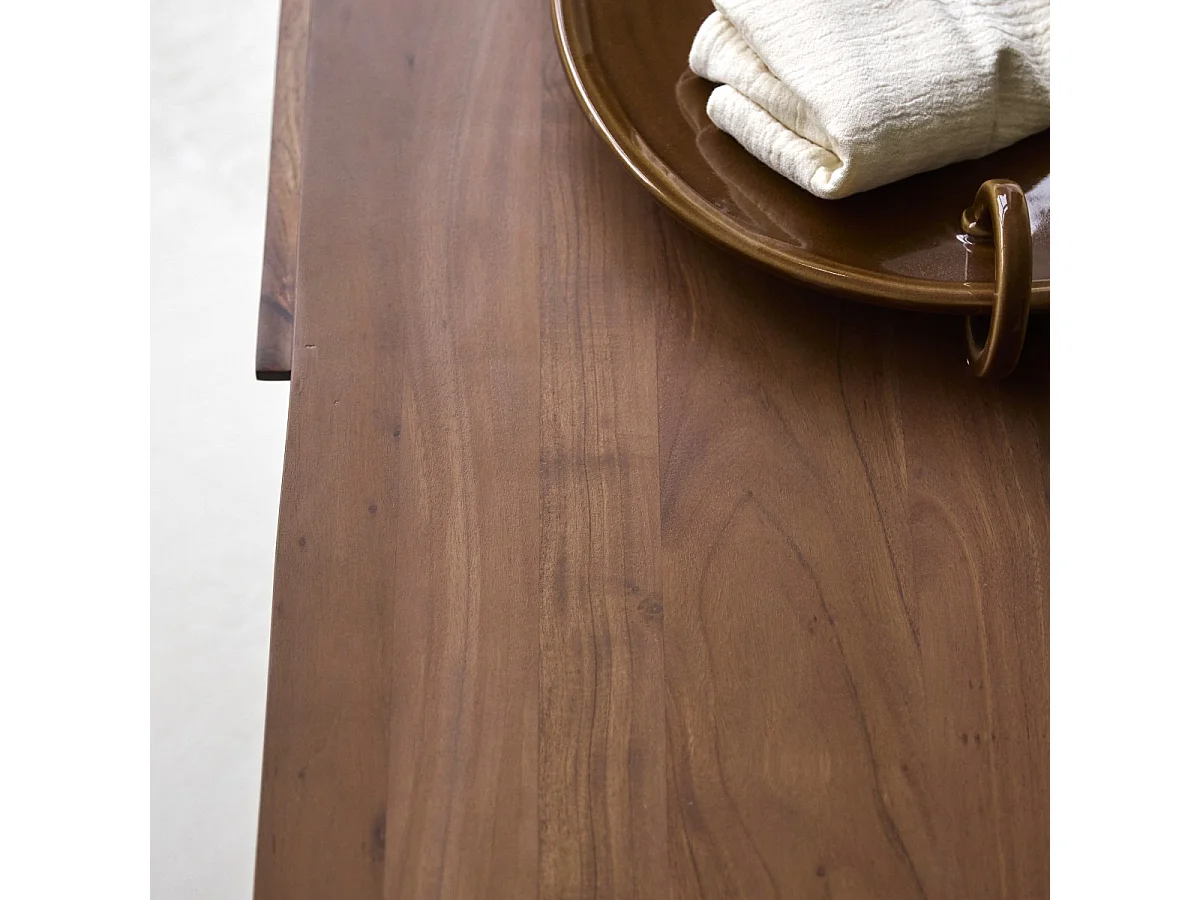 Tavolino in acacia massello Niels da 115 cm