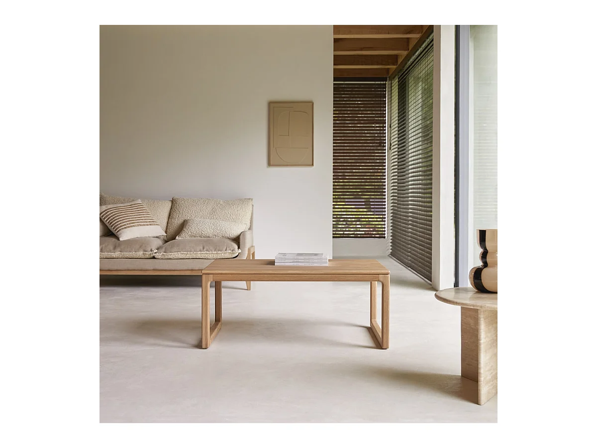 Table basse en bois de chêne massif 100x56 Arto