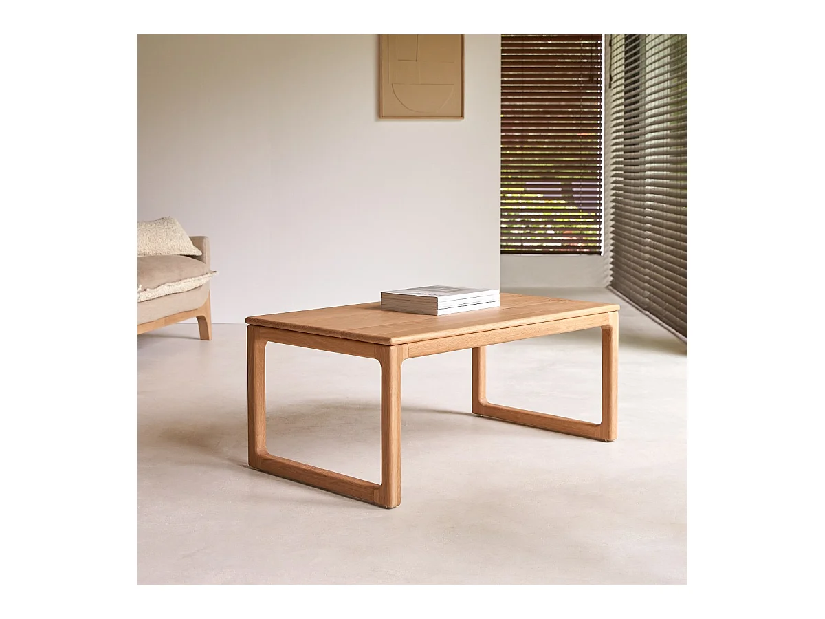 Table basse en bois de chêne massif 100x56 Arto