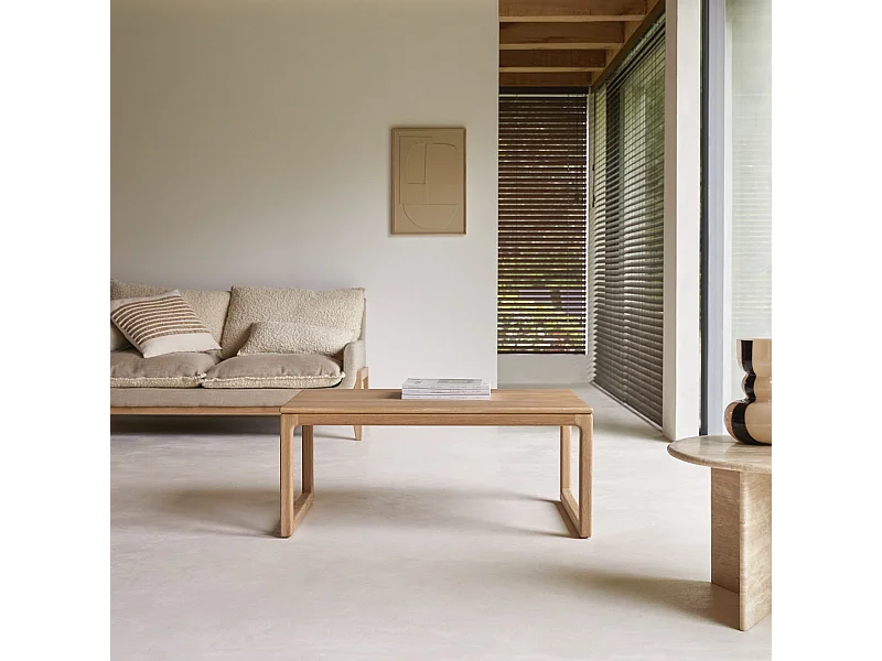 Tavolino basso in legno di rovere massello 100x56 Arto