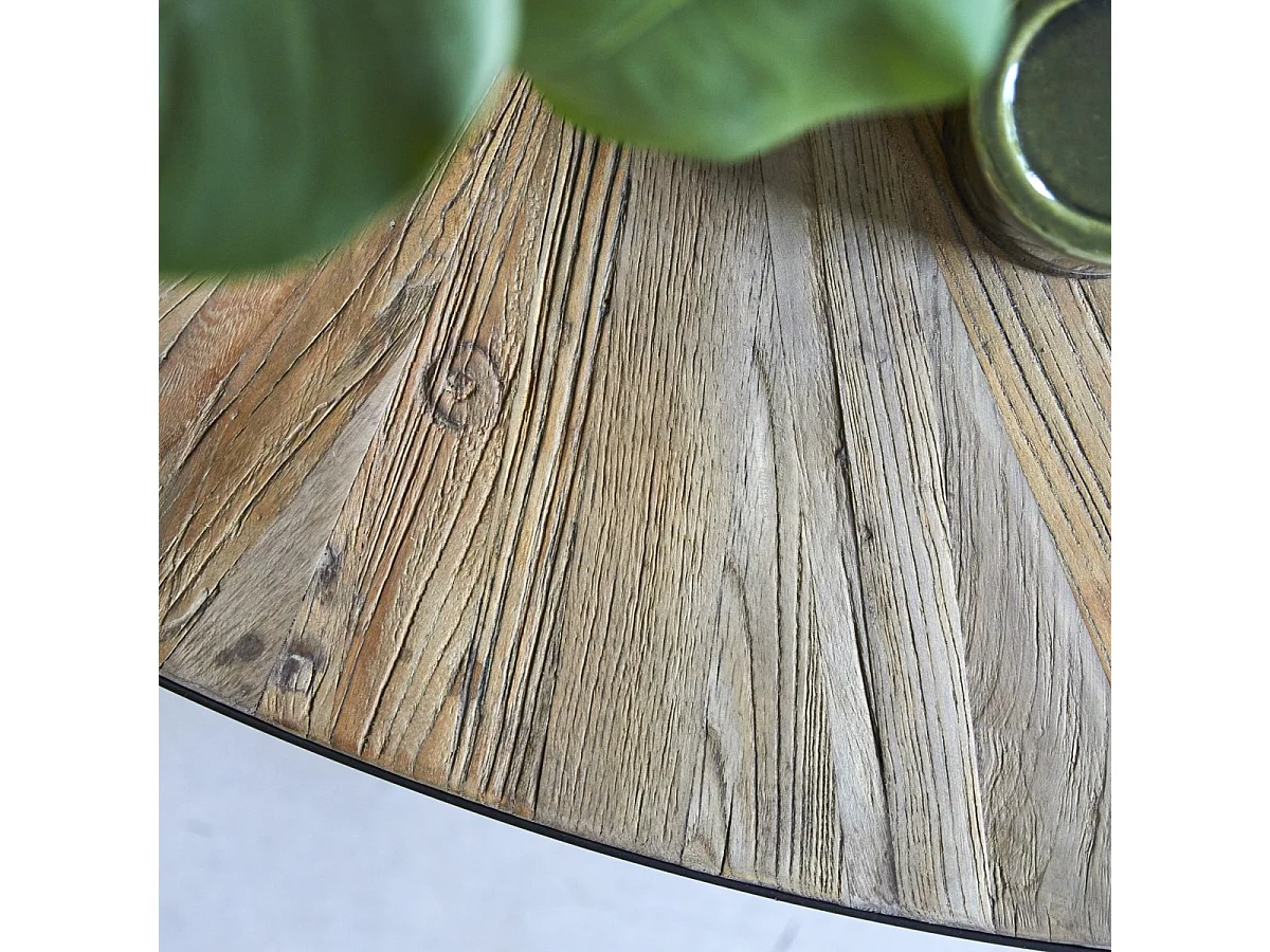 tavolino basso mobile legno massello olmo riciclato metallo divano 140x80 soggiorno salone