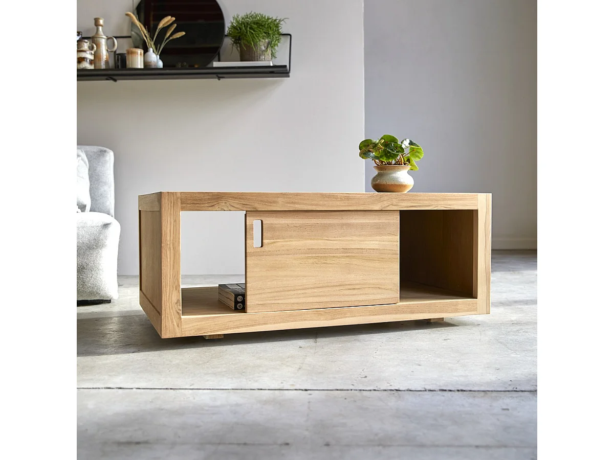 Tavolino tavolo basso 120x60 legno massello teak teck tek