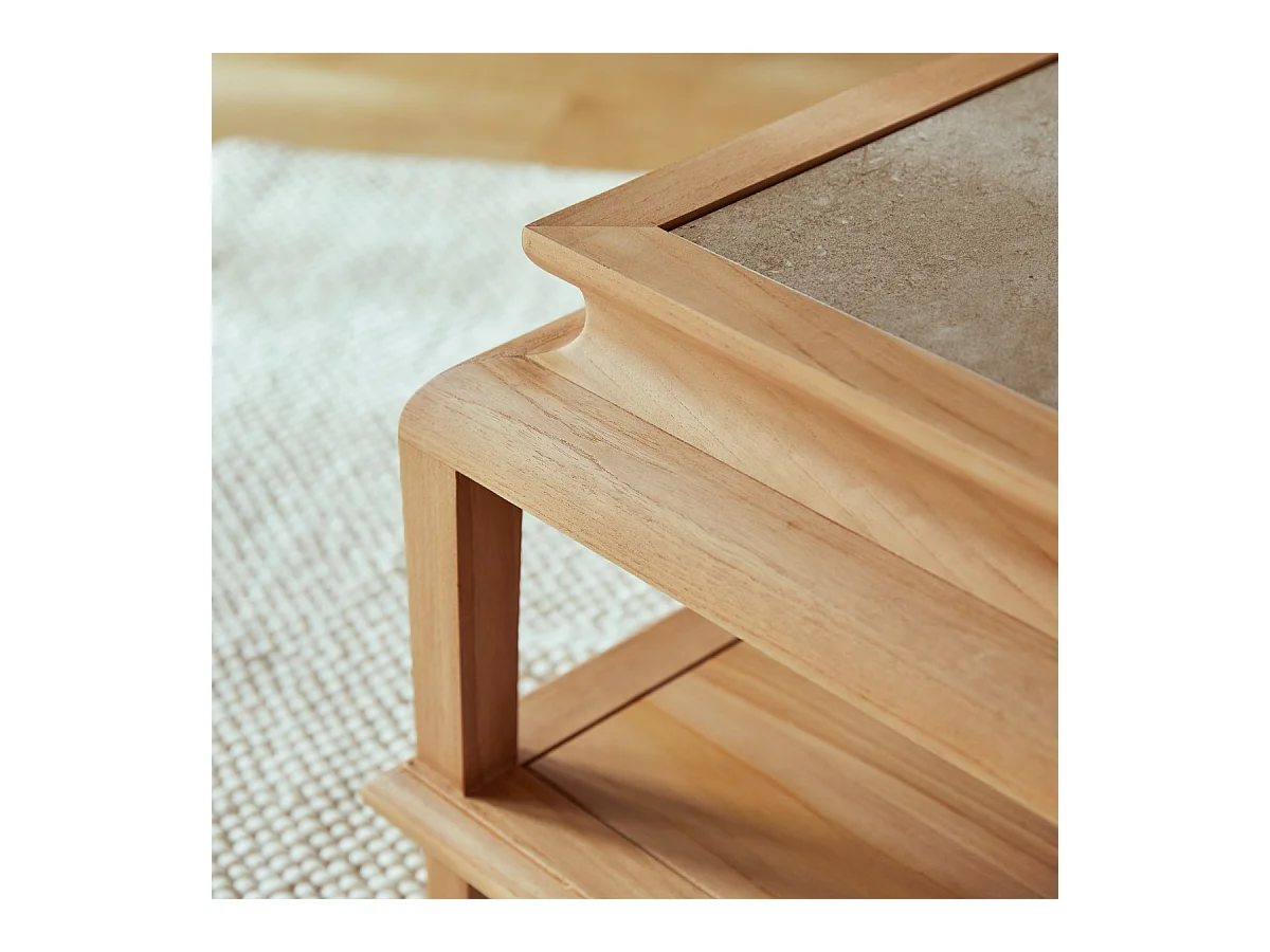 Rechteckiger Couchtisch Achille aus Teakholz 115