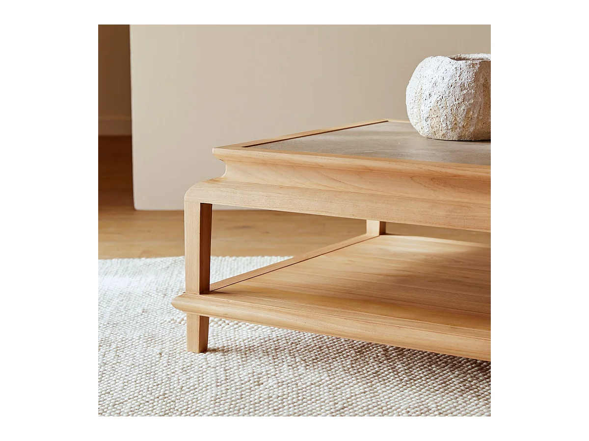 Rechteckiger Couchtisch Achille aus Teakholz 115