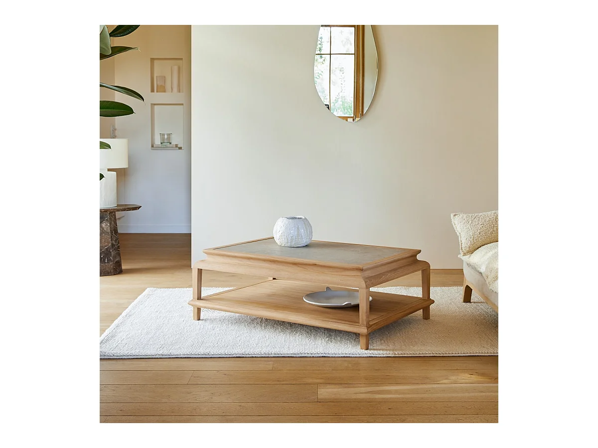 Rechteckiger Couchtisch Achille aus Teakholz 115