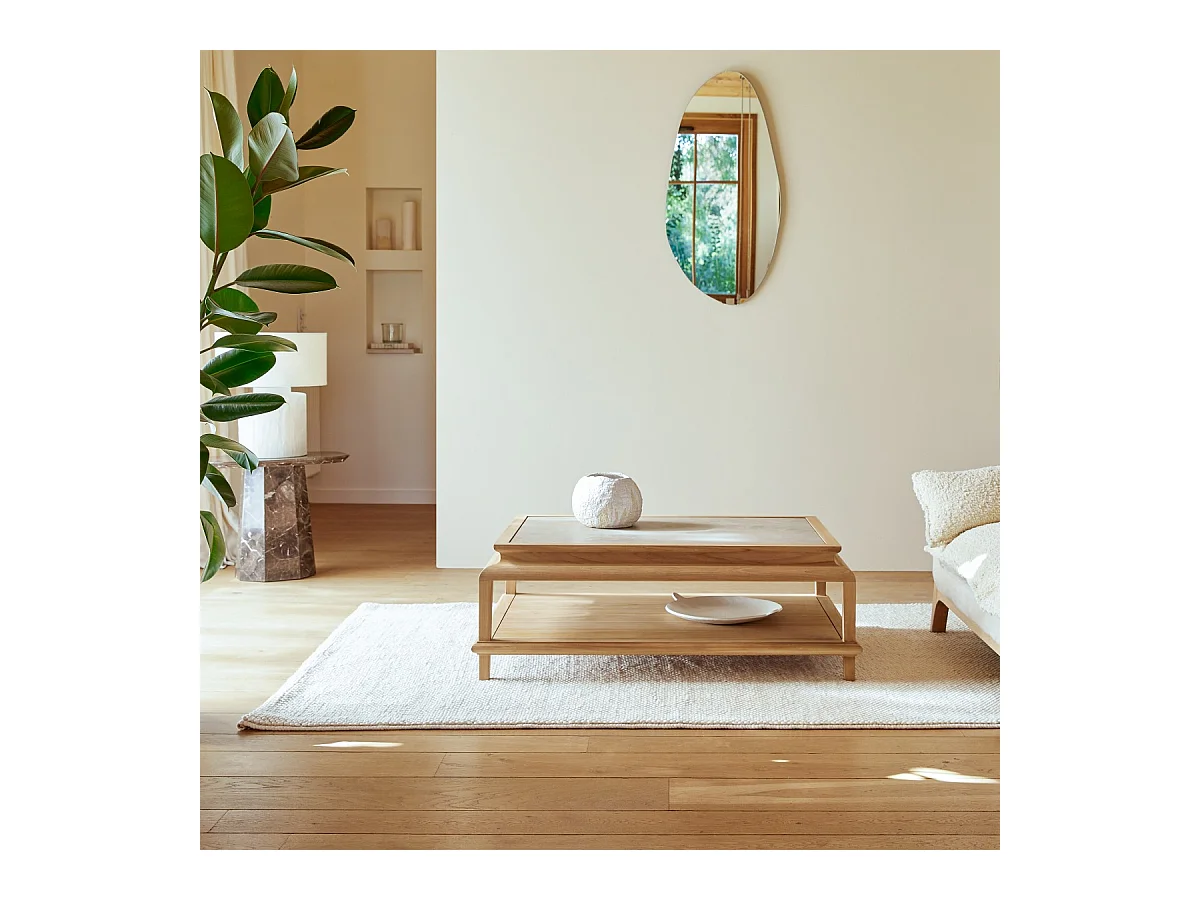 Table basse rectangulaire en bois de teck 115 Achille